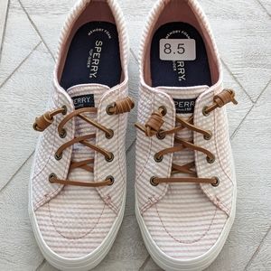 Sperry Topsider Crest Vibe Shoes | Rose Seersucker | Womens